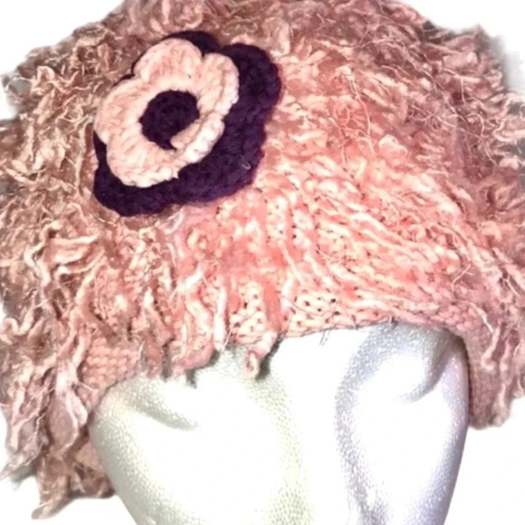 ZOONI EUC GIRLS PINK HAT WINTER FALL TRAVEL FLORAL FLOWER SKI SIZE 2 5 YEARS - Picture 3 of 8
